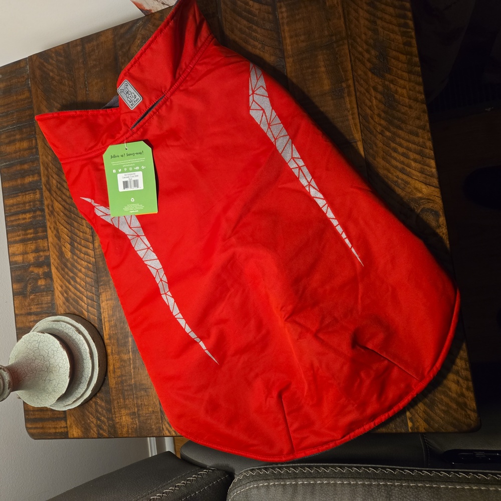 Medium red dog cascade coat by RCPet